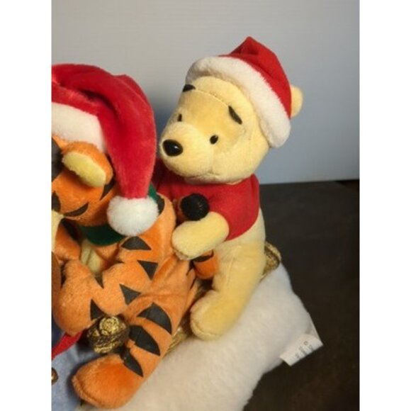 Gemmy Winnie The Pooh Tigger Eeyore Disney Christmas Sleigh Animated Singing - Picture 2 of 13